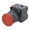 Omron Pull Release Emergency Stop Push Button Panel Mount 22 mm Cutout 2 NC Contacts IP69K A22NE-PD