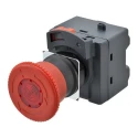 Omron Turn to Reset Illuminated Emergency Stop Push Button Panel Mount 22mm Cutout 2 NC Contacts IP65 A22NE-PD
