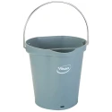 Vikan 6L Plastic Grey Round Bucket with Handle Length 260mm Height 258mm Width 270mm 568888