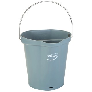 Vikan 6L Plastic Grey Round Bucket with Handle Length 260mm Height 258mm Width 270mm 568888