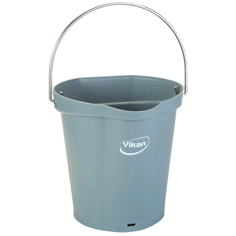 Vikan 6L Plastic Grey Round Bucket with Handle Length 260mm Height 258mm Width 270mm 568888