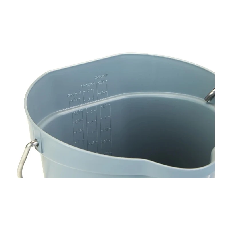 Vikan 6L Plastic Grey Round Bucket with Handle Length 260mm Height 258mm Width 270mm 568888