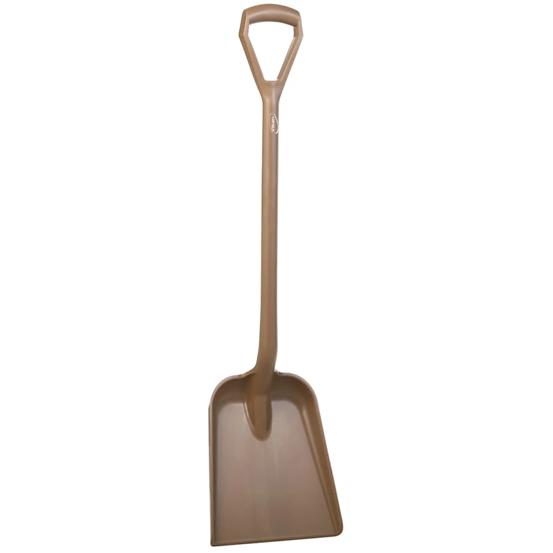 Vikan Shovel D Grip Polypropylene Handle and Blade, Brown, Blade Width 271 mm, Handle Length 1040 mm, Model 562566