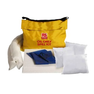 RS PRO Oil Spill Kit 70 L Absorbent Capacity 3 x Hazard Bags, 2 x Pillows, 55 x Pads, 6 x 1.2m Socks 189-0067