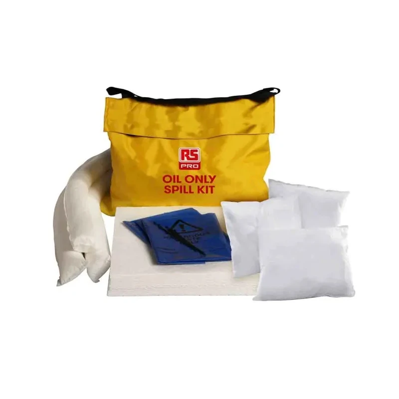 RS PRO Oil Spill Kit 70 L Absorbent Capacity 3 x Hazard Bags, 2 x Pillows, 55 x Pads, 6 x 1.2m Socks 189-0067