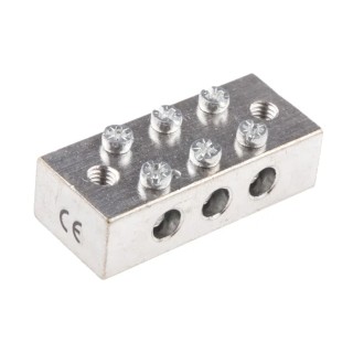 RS PRO 3-Way CE (BS EN 60998) Earth Block with 16AWG Wire, Screw Termination, Brass Housing 867-0991