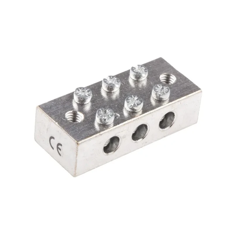 RS PRO 3-Way CE (BS EN 60998) Earth Block with 16AWG Wire, Screw Termination, Brass Housing 867-0991