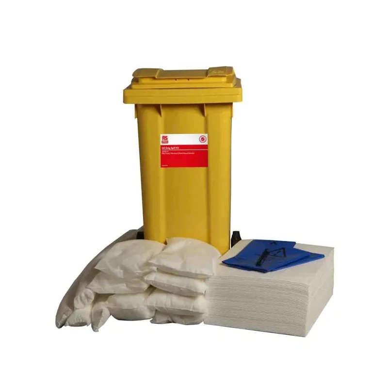 RS PRO Oil Spill Kit 105 L Absorbent Capacity, Portable Wheelie Bin 189-0069
