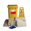 RS PRO Oil Spill Kit with 210 Litre Absorbent Capacity, Mobile Two-Wheeled Bin, 170 Pads, 6 Pillows, 5 Socks, 7 189-0070