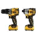 DeWALT 12V XR Brushless Twin Cordless Power Tool Kit with 2 x 3.0Ah Batteries, Multi-voltage Charger, TSTAK II DCK2111L2T-GB