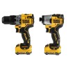 DeWALT 12V XR Brushless Twin Cordless Power Tool Kit with 2 x 3.0Ah Batteries, Multi-voltage Charger, TSTAK II DCK2111L2T-GB