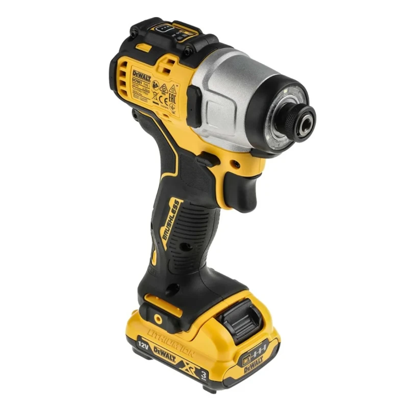 DeWALT 12V XR Brushless Twin Cordless Power Tool Kit with 2 x 3.0Ah Batteries, Multi-voltage Charger, TSTAK II DCK2111L2T-GB