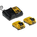 DeWALT 12V XR Brushless Twin Cordless Power Tool Kit with 2 x 3.0Ah Batteries, Multi-voltage Charger, TSTAK II DCK2111L2T-GB