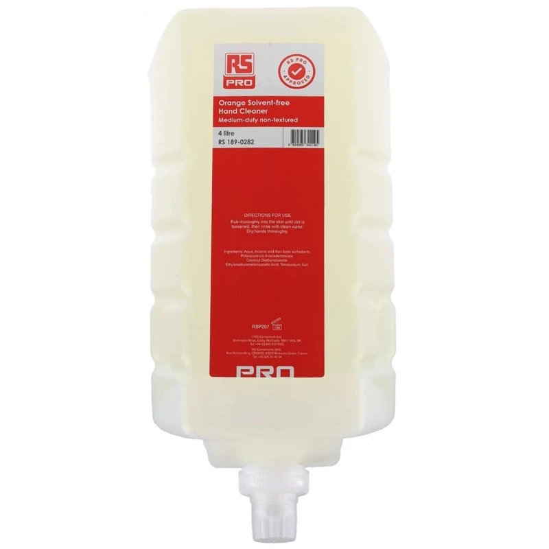 RS PRO Orange Solvent Free Hand Cleaner Liquid 4 L Cartridge 189-0282