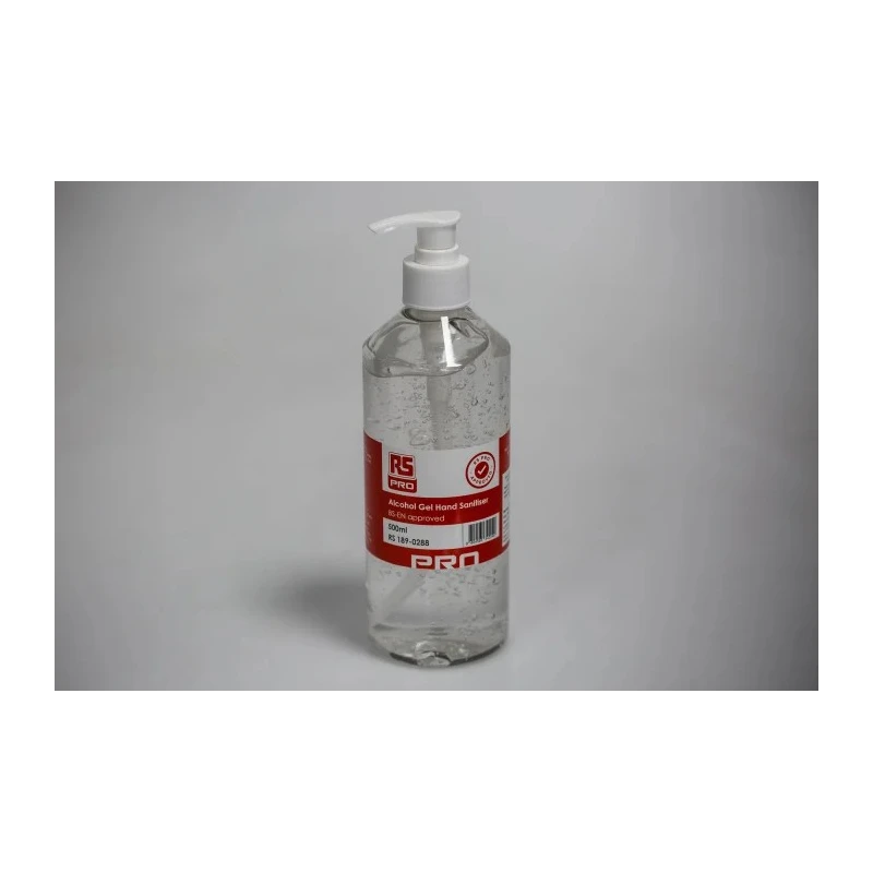 RS PRO Alcohol Hand Gel Sanitiser 500 ml Bottle Unscented Ethanol Gel United Kingdom 189-0288
