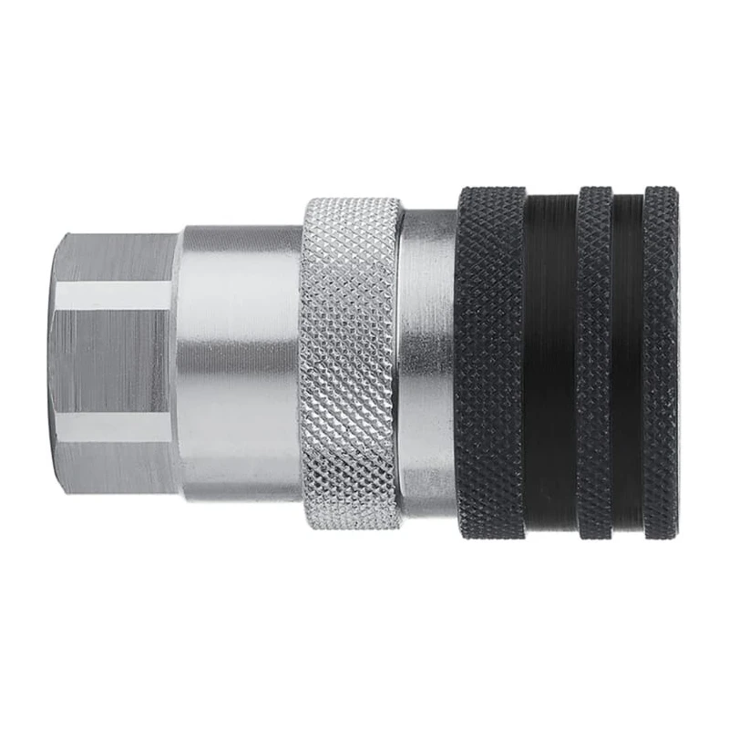 CEJN Steel Hydraulic Quick Connect Coupling Female G 1/4 in, Zinc Plated, Screw Lock, Nitrile Rubber Seals, 450 C105251202