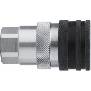 CEJN Steel Hydraulic Quick Connect Coupling Female G 3/4 in 280 bar Zinc Plated Screw Lock Seal Nitrile Rubber C105251207