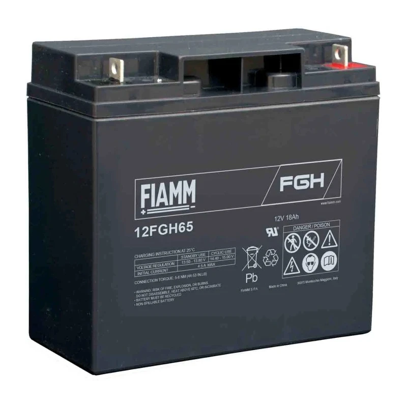 Fiamm 12 V Flag 5.5 Sealed Lead Acid Battery 18 Ah VRLA AGM Corrosion Resistant 12FGH65