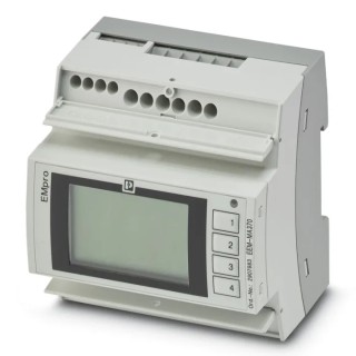 Phoenix Contact Multi-Functional 3 Phase Digital LCD Energy Meter , 80x90 mm Cutout, Class 2 Accuracy, Modbus/TCP 2907983