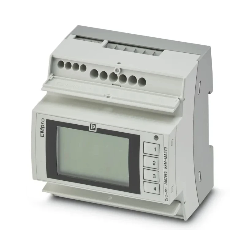 Phoenix Contact Multi-Functional 3 Phase Digital LCD Energy Meter , 80x90 mm Cutout, Class 2 Accuracy, Modbus/TCP 2907983