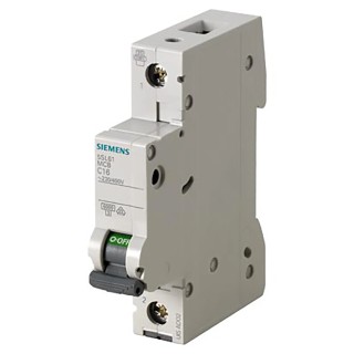 Siemens SENTRON Miniature Circuit Breaker 1-Pole 16A Type C 400V AC 72V DC 6kA Breaking Capacity 5SL6116-7