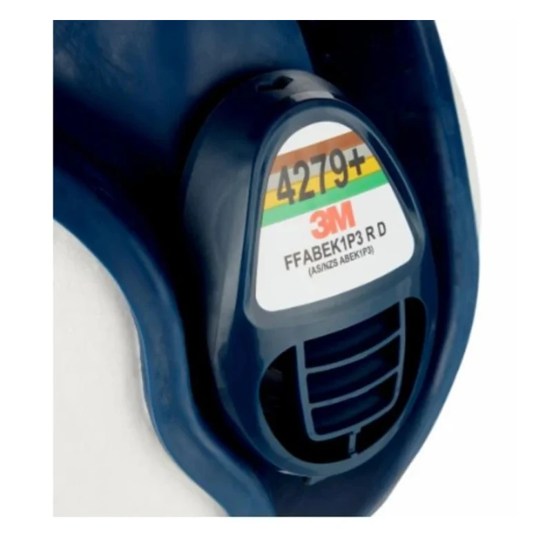 3M 4000+ Series Half Mask Respirator Blue Thermoplastic Elastomer EN 405:2001 + A1:2009 4279+