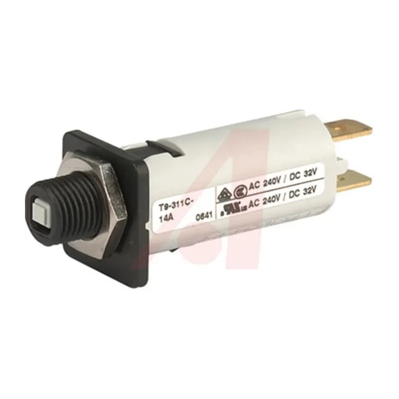 Schurter T9 Thermal Circuit Breaker Panel Mount, 1-Pole, 4A, 240V AC, 32V DC 4404.0019