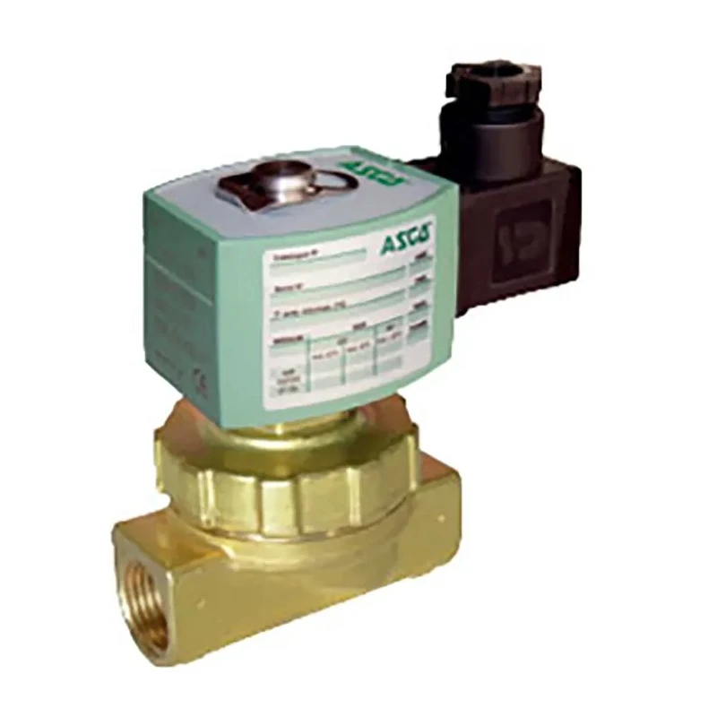 EMERSON ? ASCO 2 Port Normally Closed Brass Solenoid Valve 230V AC 1/2 in Inlet, 3/4 in Outlet E220K406S1T00H8