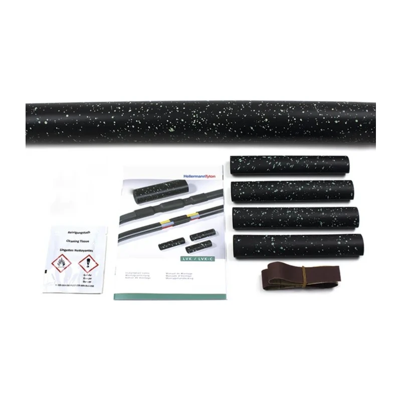 HellermannTyton LVK Cable Joint Kit Straight, 1 Outer Sleeve, 5 Inner Sleeves, Emery Cloth 380-04005 LVK-5x1.5-6-PO-X-BK