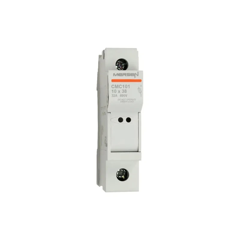 Mersen 32A 1P-Pole Rail Mount Fuse Holder for 10 x 38 mm Fuse, Thermoplastic Case, 690V AC P1062705 / CMC101