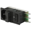 Schurter C14 Straight Snap-in IEC Connector, Female, 10A, 125V/250V, Fuse Size 5 x 20 mm, Felcom 64 Series 6424.0253.15