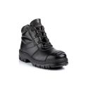 Goliath Black Steel Toe Capped Men's Safety Boots Size 10 EU 44 SRC Slip Resistant PU Midsole Leather Upper Rubber EL170DDR