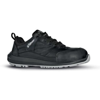 UPower Unisex Black Composite Safety Trainer UK 9 EU 43, Water Resistant, Slip Resistant, Leather Upper, EN ISO RR20464