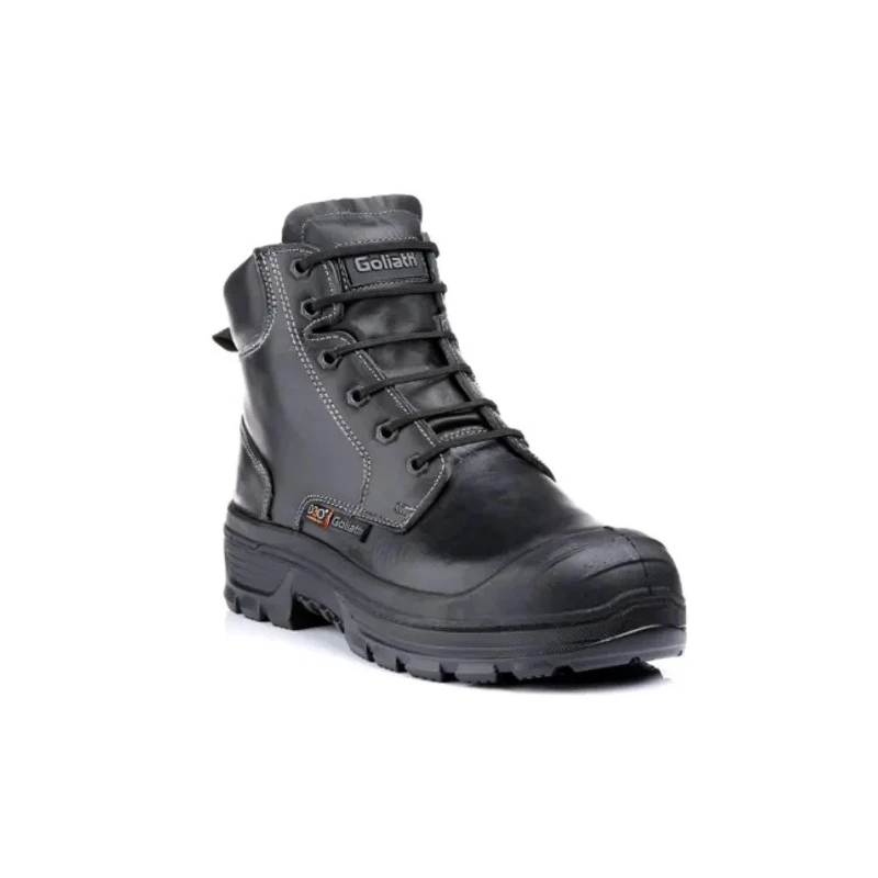 Goliath Black Aluminium Toe Capped Men's Safety Boots EU 42 UK 8 Stainless Steel Midsole EN ISO 20345 S3 M HI CI F2AR1338