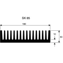 Fischer Elektronik Heatsink for Solid State Relay, Black Anodised Aluminium, 40 mm x 37.5 mm x 160 mm, Thermal SK85-37,5-SA