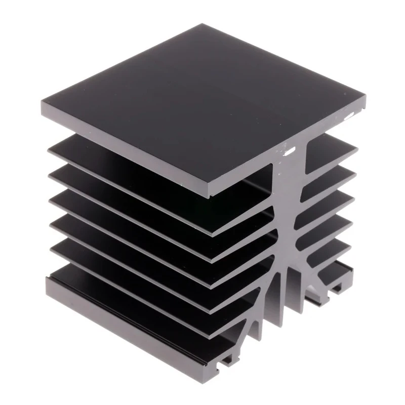 Fischer Elektronik Heatsink for Solid State Relays Aluminium 78.6mm Height 75mm Length 80mm Width Black Anodised SK89-75-SA