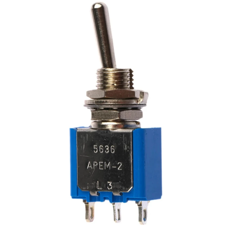 APEM Toggle Switch Panel Mount On-On SPST Solder Terminal 30 V dc 250 V ac 5636A