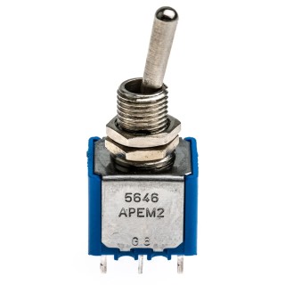APEM Toggle Switch Panel Mount On-On DPST Solder Terminal 30 V DC 250 V AC 5646A