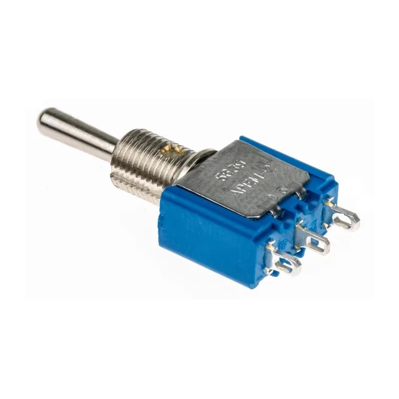 APEM Panel Mount Toggle Switch On-Off-On SPST Solder Terminal 30 V dc 250 V ac 5639A