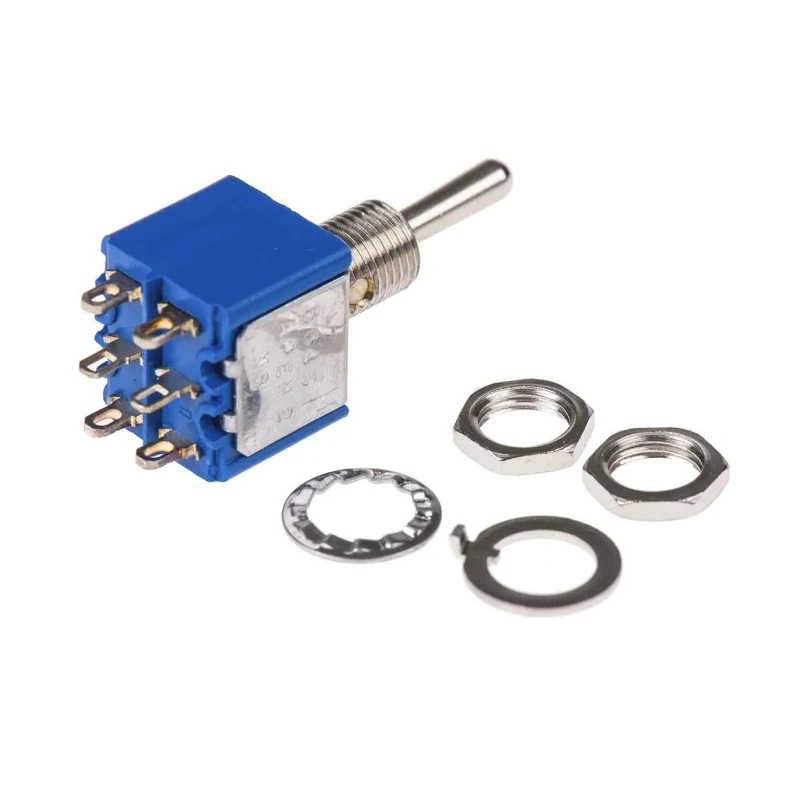 APEM Panel Mount Toggle Switch On-Off-On DPST Solder Terminal 30V dc 250V ac 5649A