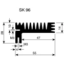 Fischer Elektronik Heatsink Aluminium Cooling Component 3.6°C/W Thermal Resistance 28 mm Width 84 mm Length 55 mm SK96-84-SA