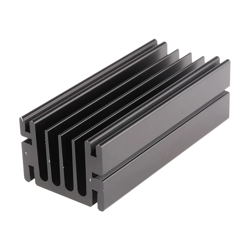 Fischer Elektronik Heatsink Black Anodised Aluminium 33 mm Height 46 mm Width 100 mm Length SK68-100-SA