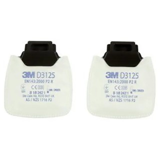 3M Dust Filter for 3M D3000 Series Secure Click Respirator with P2 R Rating D3125