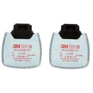 3M Dust Filter for Use with 3M D3000 Series Respirator Secure Click Connection D3138