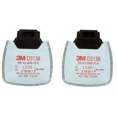 3M Dust Filter for Use with 3M D3000 Series Respirator Secure Click Connection D3138