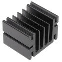 Fischer Elektronik Aluminium Heatsink 5.5°C/W, Black Finish, 33 mm Height x 37.5 mm Length x 46 mm Width SK68-37,5-SA