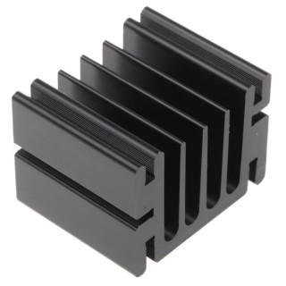 Fischer Elektronik Aluminium Heatsink 5.5°C/W, Black Finish, 33 mm Height x 37.5 mm Length x 46 mm Width SK68-37,5-SA