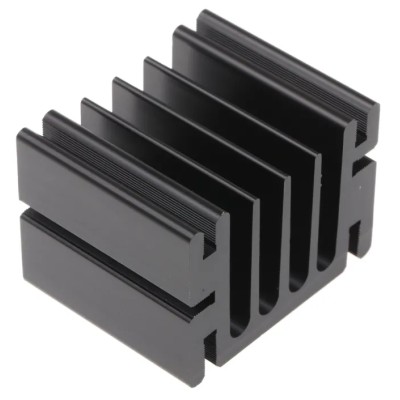 Fischer Elektronik Aluminium Heatsink 5.5°C/W, Black Finish, 33 mm Height x 37.5 mm Length x 46 mm Width SK68-37,5-SA