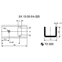Fischer Elektronik U-Shaped Aluminium Heatsink 17°C/W, 13 mm x 35 mm x 17 mm, Black Anodised SK13-35-SA-220