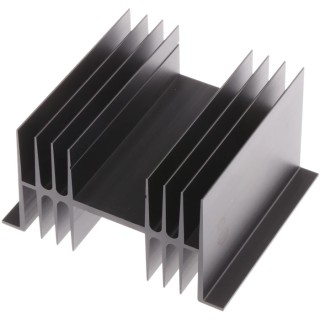 Fischer Elektronik Extruded Aluminium Heatsink SK02-100-SA 1.3°C/W Thermal Resistance 63 mm x 100 mm x 115 mm Black Finish